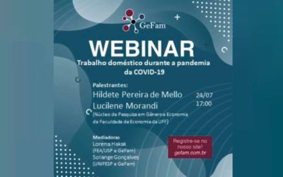 GeFam Webinar sobre trabalho doméstico durante a pandemia da Covid-19